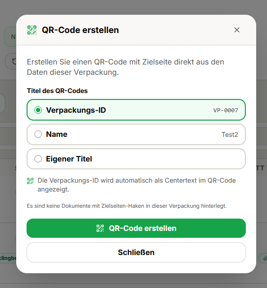 <p>
  Die Verpackungsdatenbank ist das Herzstück der PPWR-QR-Code-Plattform. Hier legen Sie Ihre 
  Verpackungen an, pflegen alle relevanten Stammdaten und hinterlegen sämtliche zugehörigen 
  Dokumente an einem zentralen Ort – vom technischen Datenblatt über Materialzertifikate bis 
  hin zu behördlichen Nachweisen. Was früher in E-Mail-Ordnern oder freigeteilten Laufwerken 
  verstreut lag, ist damit verpackungsbezogen strukturiert und jederzeit abrufbar.
</p>

<h2>Verpackungen anlegen und Daten hinterlegen</h2>

<p>
  Jede Verpackung erhält in der Datenbank einen eigenen Eintrag mit allen technisch und 
  rechtlich relevanten Angaben: Material, Gewicht, Recyclingfähigkeit, Schicht- und 
  Komponentenaufbau sowie die PPWR-spezifischen Pflichtfelder. Zu jedem Verpackungseintrag 
  können Sie beliebig viele Dokumente hochladen und hinterlegen – PDFs, Zertifikate, 
  Prüfberichte oder auch Bilder. Sie entscheiden dabei selbst, welche Dokumente intern 
  bleiben und welche für die Zielseite des QR-Codes freigegeben werden.
</p>

<h2>Import und Export über die Inventartabelle</h2>

<p>
  Wer eine größere Verpackungspalette verwaltet, muss nicht jeden Eintrag einzeln anlegen. 
  Die Inventartabelle ermöglicht den vollständigen Import per Excel-Datei: Sie füllen die 
  strukturierte Vorlage aus, laden sie hoch, und die Plattform legt alle Verpackungen auf 
  einmal an. Ebenso lässt sich der gesamte Bestand jederzeit exportieren – etwa für interne 
  Audits, zur Weitergabe an Berater oder als Grundlage für externe Compliance-Prüfungen.
</p>

<h2>Technische Dokumentation und Konformitätserklärung</h2>

<p>
  Sobald alle Pflichtfelder einer Verpackung ausgefüllt sind, können Sie direkt aus dem 
  Verpackungseintrag heraus die technische Dokumentation generieren und eine 
  Konformitätserklärung erstellen lassen – rechtskonform und im richtigen Format. Diesen 
  Workflow haben wir in einem früheren Blogbeitrag ausführlich beschrieben; er bleibt der 
  erste Schritt, bevor ein QR-Code erstellt wird.
</p>

<h2>Vom Verpackungseintrag zum fertigen QR-Code – vollautomatisch</h2>

<p>
  Das ist der entscheidende Schritt, der in dieser Form bisher nicht möglich war: Sie 
  wählen einen bestehenden Verpackungseintrag aus und generieren daraus mit einem Klick 
  einen vollständigen, normenkonformen QR-Code. Die Plattform befüllt die Zielseite des 
  Codes automatisch mit allen Pflichtangaben, die in der Verpackungsdatenbank hinterlegt 
  sind – kein manuelles Übertragen, kein doppeltes Eingeben.
</p>

<p>
  Besonders praktisch: Dokumente, die Sie in der Verpackungsdatenbank hinterlegt und für 
  den QR-Code freigegeben haben, werden automatisch in den Code eingebunden. Scannt ein 
  Verbraucher oder ein Prüfer den QR-Code, sieht er auf der Zielseite nicht nur die 
  Pflichtangaben zur Verpackung, sondern auch alle freigegebenen Dokumente – direkt 
  verknüpft, immer aktuell. Aktualisieren Sie ein Dokument in der Datenbank, ändert sich 
  der Inhalt der Zielseite automatisch, ohne dass der QR-Code selbst neu gedruckt werden 
  muss.
</p>

<p>
  Das Ergebnis: Ihre Verpackungsdaten, Dokumente und der QR-Code bilden eine geschlossene 
  Einheit. Die Zielseite ist immer der Spiegel Ihrer Datenbank – konsistent, aktuell und 
  ohne Mehraufwand.
</p>

<h2>Ein Blick in die Zukunft</h2>

<p>
  Mit der Einzelgenerierung ist der Grundstein gelegt. Die Massenbearbeitung von QR-Codes 
  ist nun ebenfalls möglich – also das gleichzeitige Erstellen, Aktualisieren oder 
  Zuweisen von QR-Codes für eine ganze Verpackungspalette auf einmal. Dazu erscheint in 
  Kürze ein eigener Blogbeitrag.
</p>